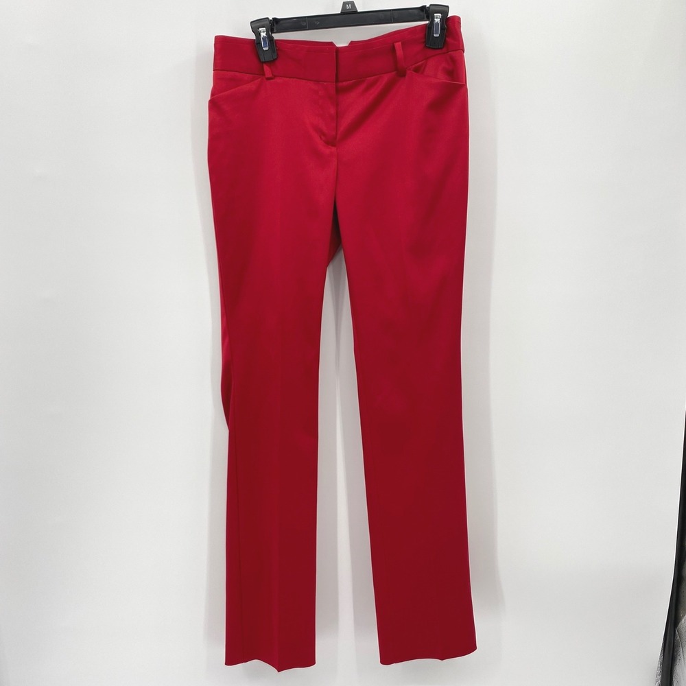 Express Red Straight-Leg Dress Pants